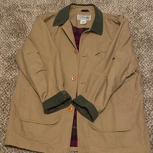 Mens L.L. Bean Canvas Barn Coat Flannel Lined Size XL. New Without Tags.